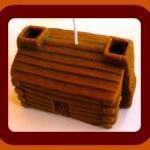 Soy Candle - Log Cabin - 3D..