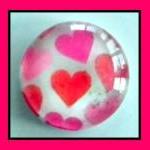 Magnet - Hearts - 1 Inch Gl..