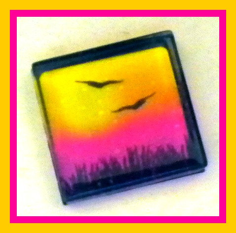 Magnet - Bird - 1 Inch Glass Square