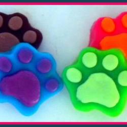 Soap - Paw Prints Goat Milk Soaps - 4 Soaps - Party Favors - You Choose Colors and Scent