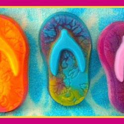 Soap - Tie Dye Flip Flop Soap - You Choose Colors and Scent - Stocking Stuffers, Party Favors