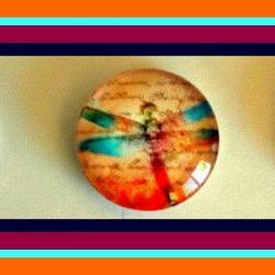 Dragonflies Magnet Set of 3 - (Set 2) - 1 Inch Domed Glass Circles