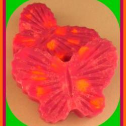 Soap - Butterfly Citrus Exfoliating Goat Milk Soap - Made with Dead Sea Salt - Pink Grapefruit and Sweet Orange Scented