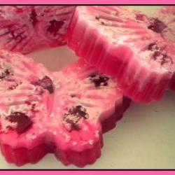 Soap - Butterfly Exfoliating Goat Milk Soap - Made with Dead Sea Salt - Pomegranate Scented